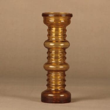 Riihimäen lasi Carmen vase/candle holder, amber designer Tamara Aladin