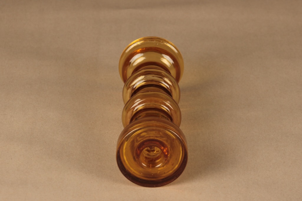 Riihimäen lasi Carmen vase/candle holder, amber designer Tamara Aladin 2