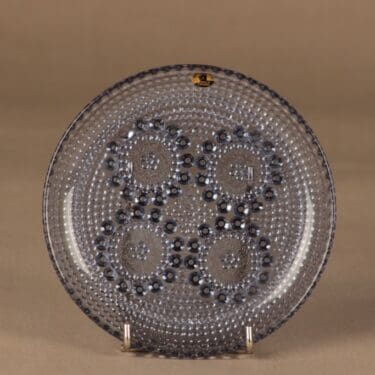 Riihimäen lasi Grapponia plate 14.5 cm, neodyme designer Nanny Still