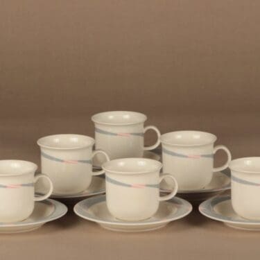 Arabia Arctica Alexandra kahvikuppi, 6 kpl, suunnittelija Inkeri Leivo,