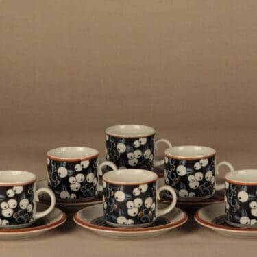 Arabia Taika coffee cup 6 pcs designer  Inkeri Seppälä