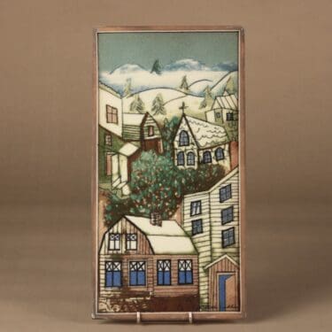 Arabia HLS wall plate Matt's village designer Heljä Liukko-Sundström