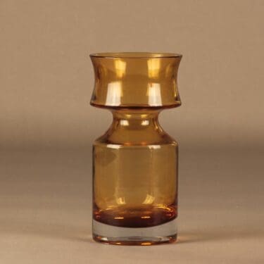 Riihimäen lasi Rose vase, amber
