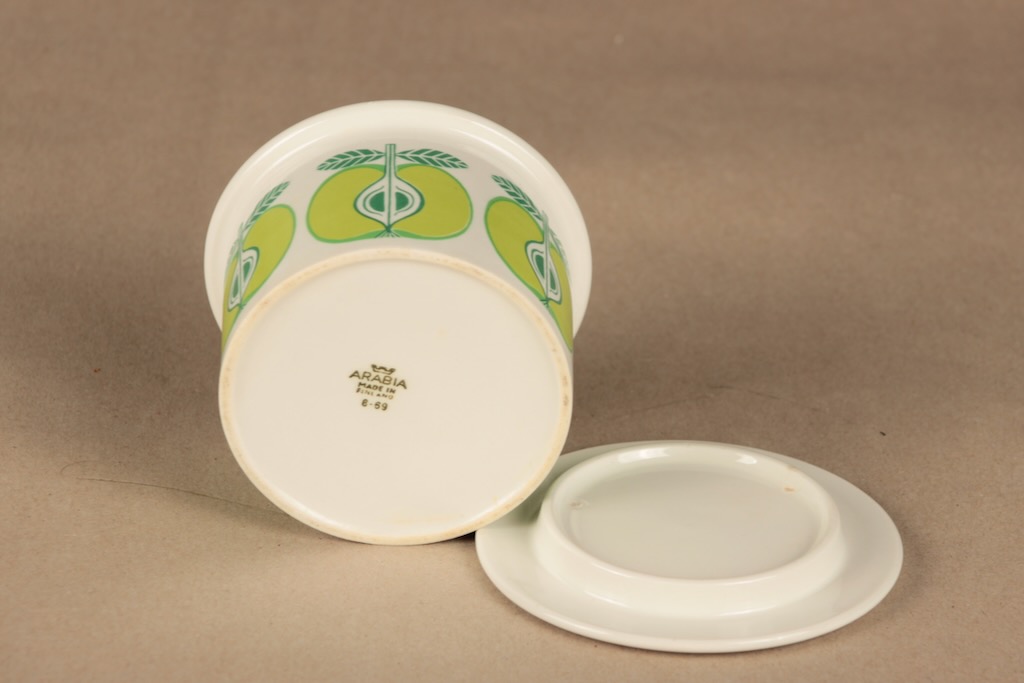 Arabia Pomona Omena FA 2, vihreä, valkoinen, suunnittelija Raija Uosikkinen, omena kuva 3