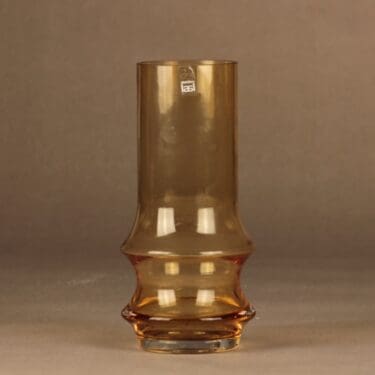 Riihimäen lasi Reimari maljakko, amber, suunnittelija Tamara Aladin,