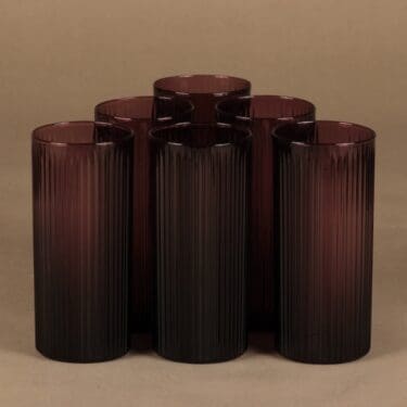 Iittala 2065 lasi, lila, 6 kpl, suunnittelija Tapio Wirkkala,