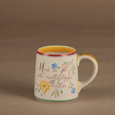 Arabia Sauna olutmuki, käsinmaalattu, suunnittelija Svea Granlund, käsinmaalattu, 0.4 l