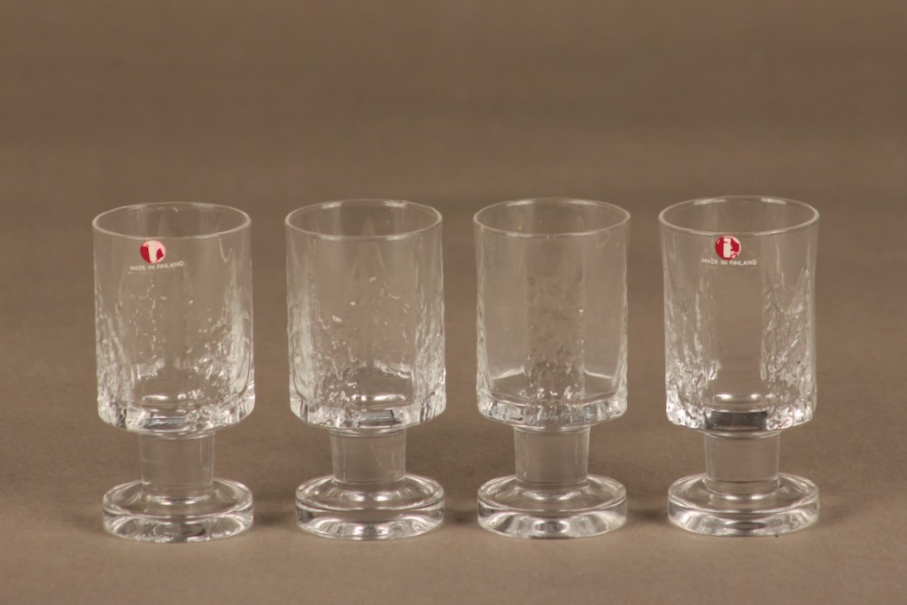 Iittala Kalinka snapsilasi, jalallinen, 4 kpl, suunnittelija Tapio Wirkkala, jalallinen, 5 cl kuva 2
