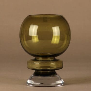 Riihimäen lasi Ella vase, green designer Nanny Still