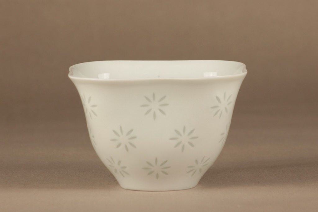 Arabia FK 8 maljakko, riisiposliini, suunnittelija Friedl Holzer-Kjellberg, riisiposliini, signeerattu