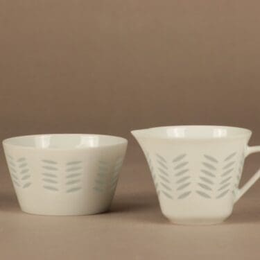 Arabia FK 67, FK 68 sokerikko ja kermakko, riisiposliini, suunnittelija Friedl Holzer-Kjellberg, riisiposliini, signeerattu