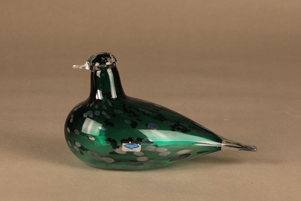 Nuutajärvi lintu , Pekkasiini, suunnittelija Oiva Toikka, Pekkasiini, signeerattu