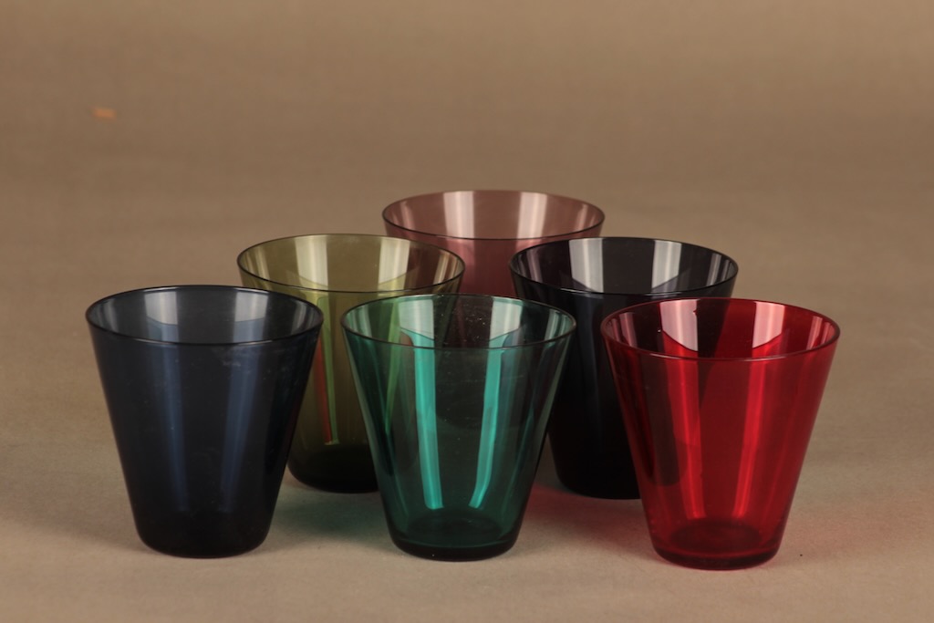 Nuutajärvi Kimara lasi, 20 cl, 6 kpl, suunnittelija Kaj Franck, 20 cl