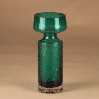 Riihimäen lasi Safari vase, turquoise green designer Tamara Aladin