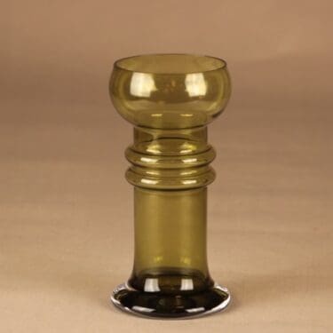 Riihimäen lasi 1563 maljakko, sammaleenvihreä suunnittelija Tamara Aladin