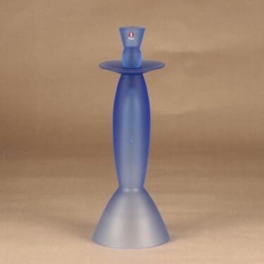 Iittala Calla kynttilänjalka, mattasininen suunnittelija Kerttu Nurminen