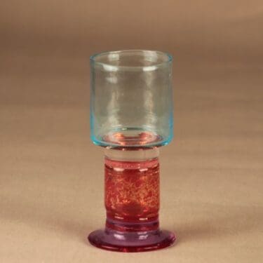 Nuutajärvi Pokaali Coblet art glass, signed