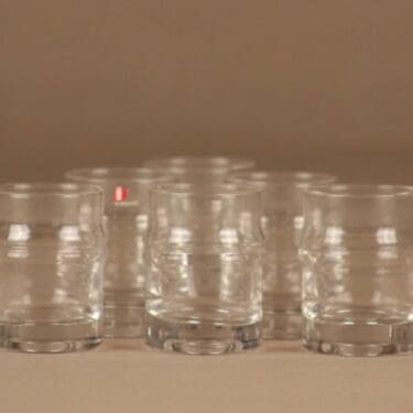 Iittala Pisaranrengas snapsilasi, 8 cl, 6 kpl, suunnittelija Timo Sarpaneva, 8 cl