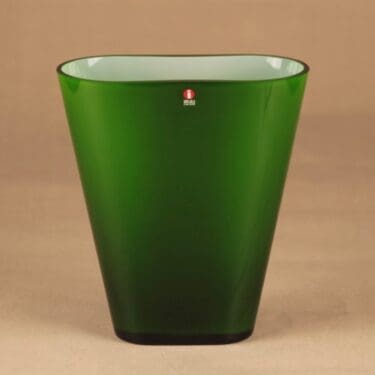 Nuutajärvi Ever Green maljakko, vihreä, suunnittelija Heikki Orvola,