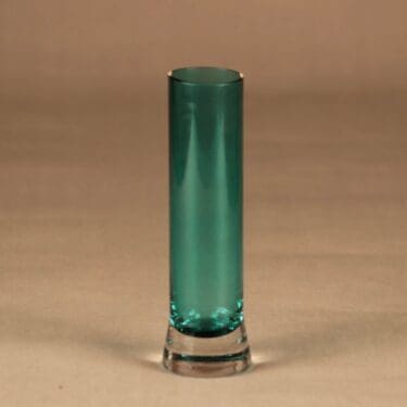 Riihimäen lasi 1320 maljakko, turkoosi, kirkas, suunnittelija Tamara Aladin,