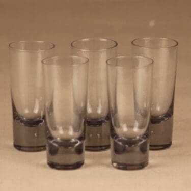 Nuutajärvi KF 2817 lasi, harmaa, 5 kpl, suunnittelija Kaj Franck,