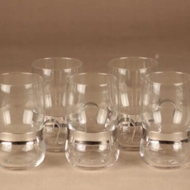 Iittala Paula juomalasi, 30 cl, 5 kpl, suunnittelija Jorma Vennola, 30 cl, metalliotin