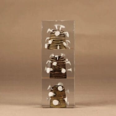 Nuutajärvi erikoiskuutio, signeerattu, suunnittelija Oiva Toikka, signeerattu, signeerattu