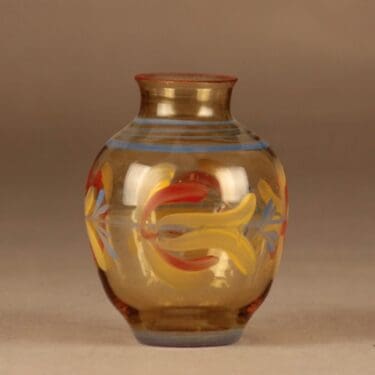 Kauklahden lasi maljakko, käsinmaalattu, suunnittelija , käsinmaalattu