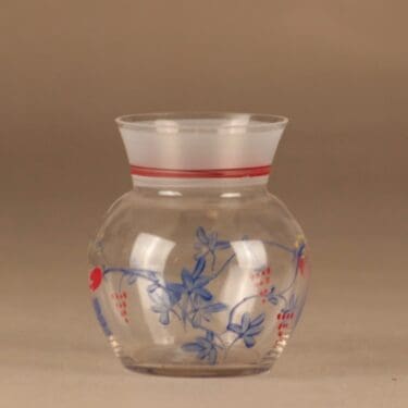 Kauklahden lasi maljakko, käsinmaalattu, suunnittelija , käsinmaalattu