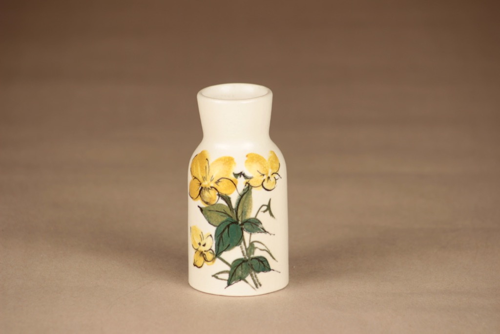 Arabia HLA 101/1 maljakko, käsinmaalattu, suunnittelija Hilkka-Liisa Ahola, käsinmaalattu, signeerattu, kukka