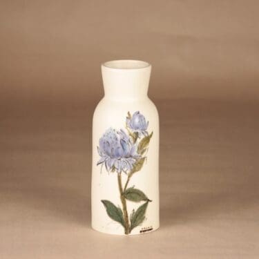 Arabia maljakko, käsinmaalattu, suunnittelija Hilkka-Liisa Ahola, käsinmaalattu, signeerattu, kukka