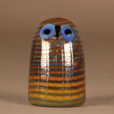 Nuutajärvi lintu , Pikku pöllö, suunnittelija Oiva Toikka, Pikku pöllö, signeerattu