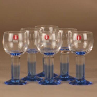 Iittala Mondo snapsilasi sininen, 6 kpl suunnittelija Kerttu Nurminen
