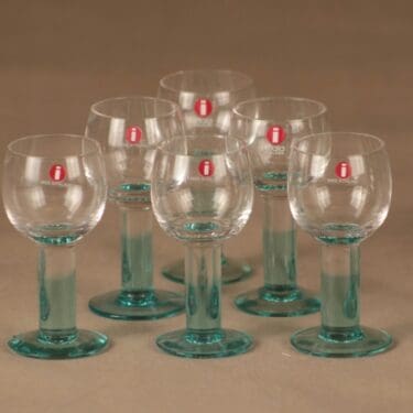 Iittala Mondo snapsilasi vihreä, 6 kpl suunnittelija Kerttu Nurminen