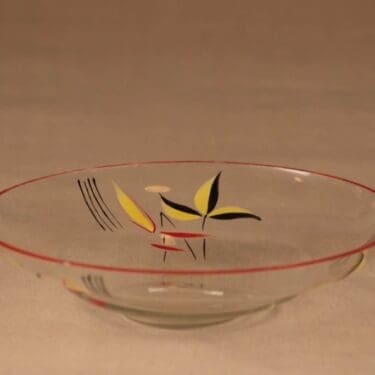 Kauklahden lasi kulho, käsinmaalattu, suunnittelija , käsinmaalattu