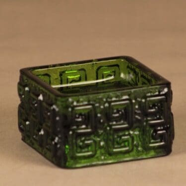 Riihimäen lasi Taalari kynttilänjalka, vihreä, suunnittelija Tamara Aladin,