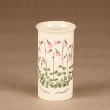 Arabia Botanica maljakko, vihreä, vaaleanpunainen, suunnittelija Esteri Tomula, vihreä, vaaleanpunainen, kukka, serikuva