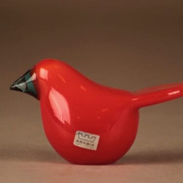 Nuutajärvi lintu , Sieppo, suunnittelija Oiva Toikka, Sieppo, signeerattu O. Toikka Nuutajärvi Notsjö