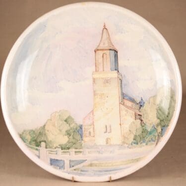 Kupittaan Savi seinälautanen, käsinmaalattu, suunnittelija , käsinmaalattu, signeerattu