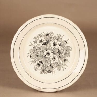 Arabia Krokus lautanen, 24.5 cm, suunnittelija Esteri Tomula, 24.5 cm, kukka, serikuva