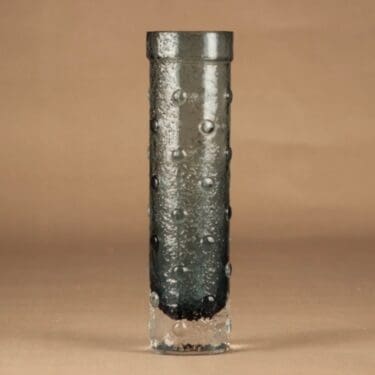 Riihimäen lasi 1462 maljakko, siniharmaa, suunnittelija Tamara Aladin,