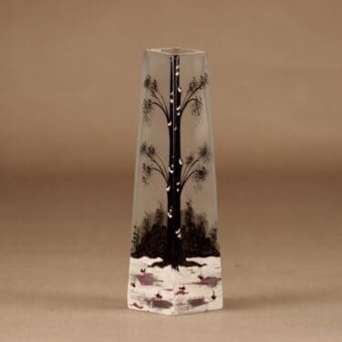 Riihimäen lasi vase, hand-painted designer unknown