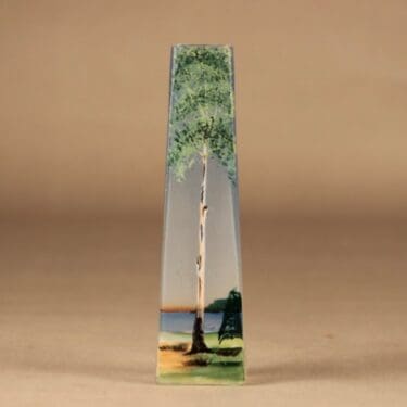 Riihimäen lasi vase, hand-painted designer unknown