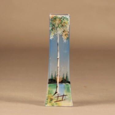Riihimäen lasi vase, hand-painted designer unknown