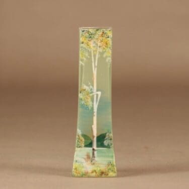 Riihimäen lasi vase, hand-painted designer unknown