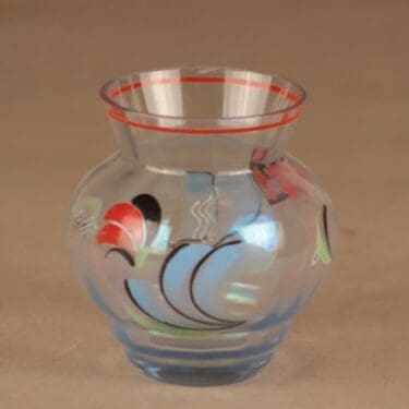 Kauklahden lasi vase, hand-painted designer