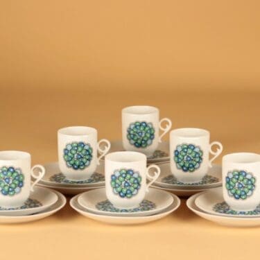 Arabia Marina coffee cup and plates(2), 6 pcs designer Anja Jaatinen-Winquist