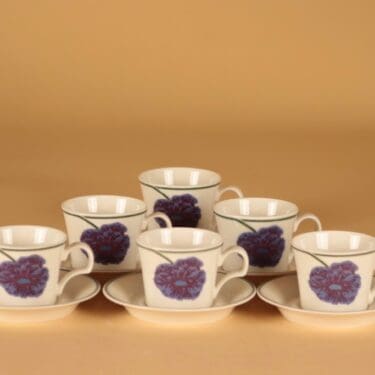 Arabia Illusia coffee cup 6 pcs designer Heikki Orvola/Fujito Ishimoto