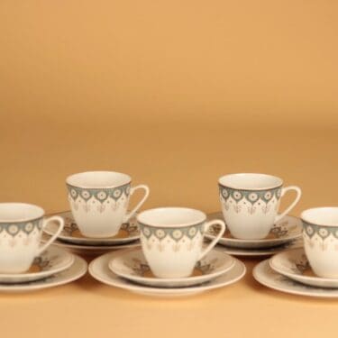 Arabia Kalinka coffee cup and plates(2), 5 pcs designer Hilkka-Liisa Ahola