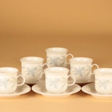 Arabia Arctica Sinikello coffee cup and plates(2), 6 pcs designer Esteri Tomula